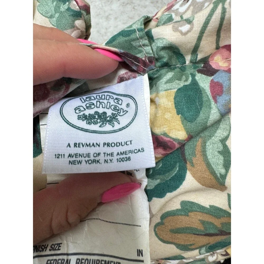 Vintage Laura Ashley Cottage Rubens Fruits Padded Decorative Throw Pillow